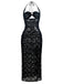 2PCS Black 1940s Lace Sheer Sleepwear Set - vintage nightgown, retro sleepwear, classic black