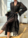 2PCS Black 1940s Lace Sheer Sleepwear Set - vintage nightgown, retro sleepwear, classic black