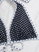 2PCS Black 1940s Polka Dot Halter Bikini Set & Cover-Up - vintage swimsuit, pin-up swimwear for vintage lovers