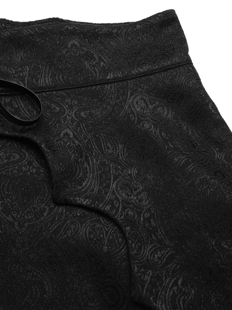 2PCS Black 1950s Gothic Bat Romper & High-Low Cover-Up, vintage romper, retro jumpsuit - perfect for women who love vintage and retro fashion