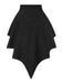 2PCS Black 1950s Gothic Bat Romper & High-Low Cover-Up, vintage romper, retro jumpsuit - perfect for women who love vintage and retro fashion