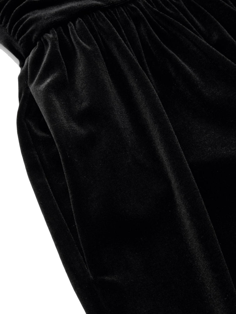 2PCS Black 1950s Mesh Top & Velvet Jumpsuit - vintage jumpsuit, retro fashion, classic black
