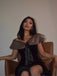 This 2PCS Black 1960s Solid Dress & Plush Cape wraps her in 1960s elegance, one twirl at a time