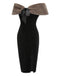 2PCS Black 1960s Solid Dress & Plush Cape: where 1960s romance meets her modern spirit