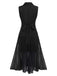 2PCS Black 1960s V-Neck Vest Top & Pleated Skirt — 1960s elegance she can wear anywhere