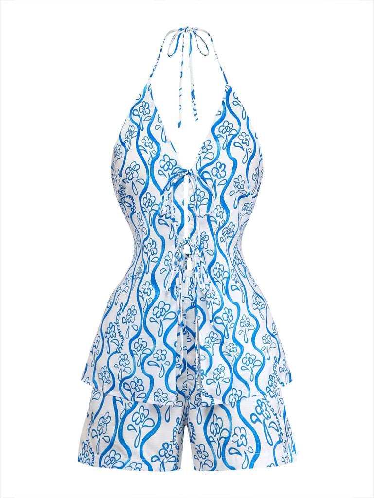 Blw 1950s V Neck Two Piece Set 2
