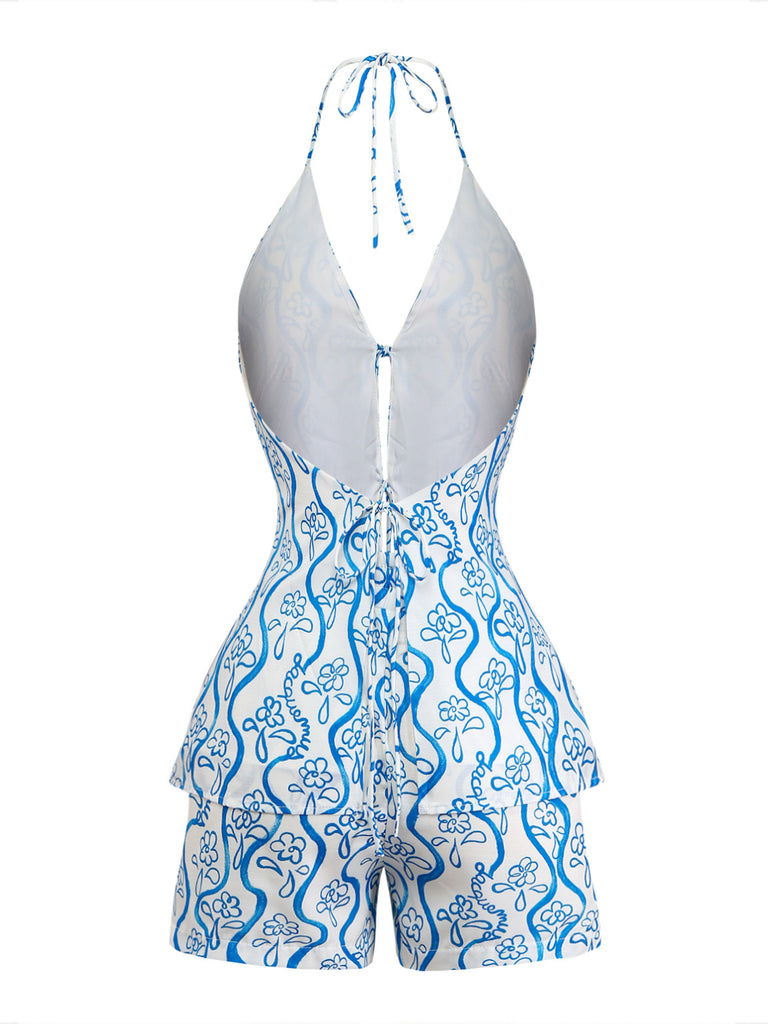 Blw 1950s V Neck Two Piece Set 3