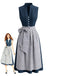2PCS Blue 1950s Sleeveless Dress & Floral Apron, vintage dress, retro fashion, rockabilly, pin-up fashion - perfect for women who love vintage and retro fashion