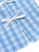 2PCS Blue 1960s Plaid Ruffled Hem Tops & BowKnot Skirts, vintage skirt, retro style - perfect for women who love vintage and retro fashion