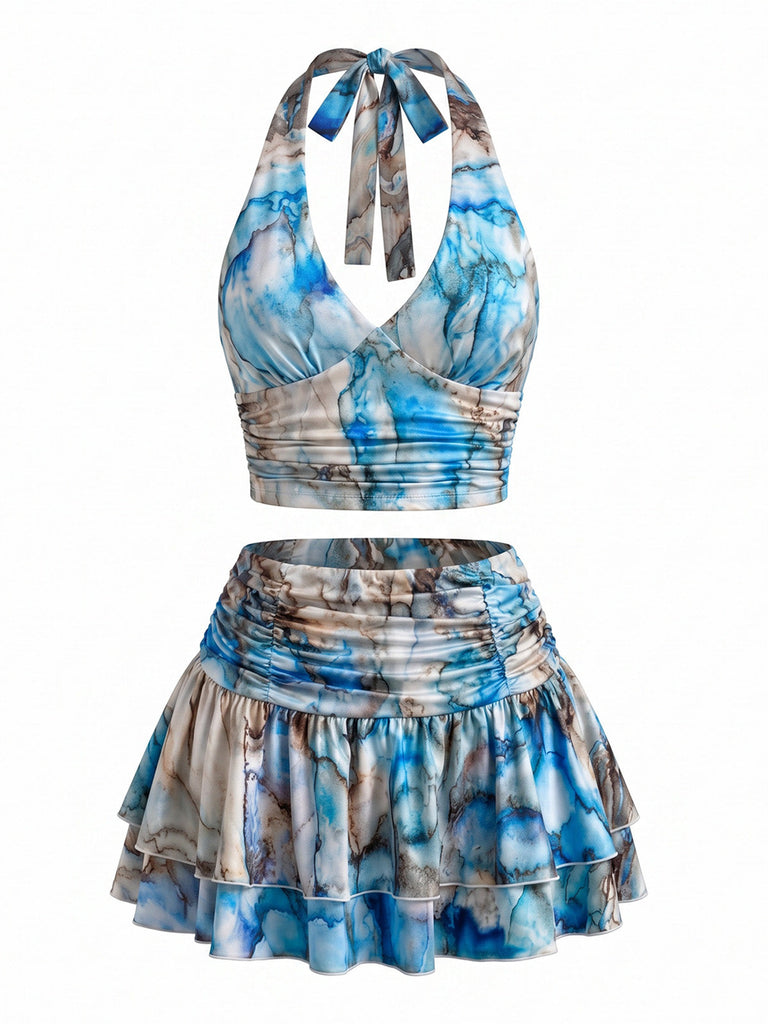 Blue 1930s Skirt Set 8