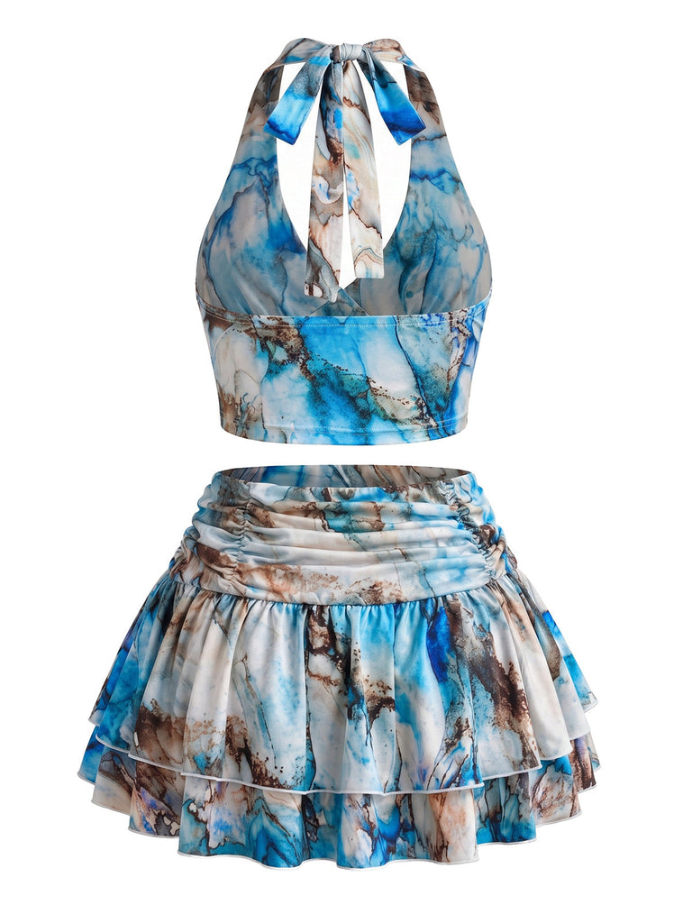 Blue 1930s Skirt Set 7
