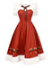 2PCS Christmas 1950s Strapless Bow Fur Dress & Shawl: where 1950s romance meets her modern spirit