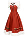 This 2PCS Christmas 1950s Strapless Bow Fur Dress & Shawl wraps her in 1950s elegance, one twirl at a time