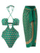 She's wearing 2PCS Green 1940s Flowers One-Piece Swimsuit & Cover-Up and the whole beach remembers the 1940s