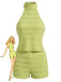 2PCS-Green-1940s-Lace-Trim-Halter-Top-Shorts, vintage, retro, lace
