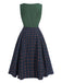 2PCS Green 1940s Lapel Button Blazer & Plaids Dress — a 1940s silhouette that turns sidewalks into runways