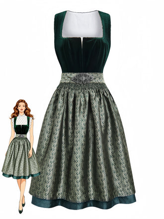 Green 1950s Vintage Retro Dress