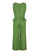 2PCS Green 1960s Ruffled Hem Top & Cropped Pants, vintage top, retro blouse - perfect for women who love vintage and retro fashion