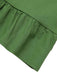 2PCS Green 1960s Ruffled Hem Top & Cropped Pants, vintage top, retro blouse - perfect for women who love vintage and retro fashion
