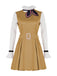 2PCS Khaki 1960s Ruffle Collar Megan's Costume Set - vintage fashion, retro style
