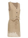2PCS Khaki 1960s V-Neck Solid Vest & Skirt: 1960s grace for the woman who dances through life