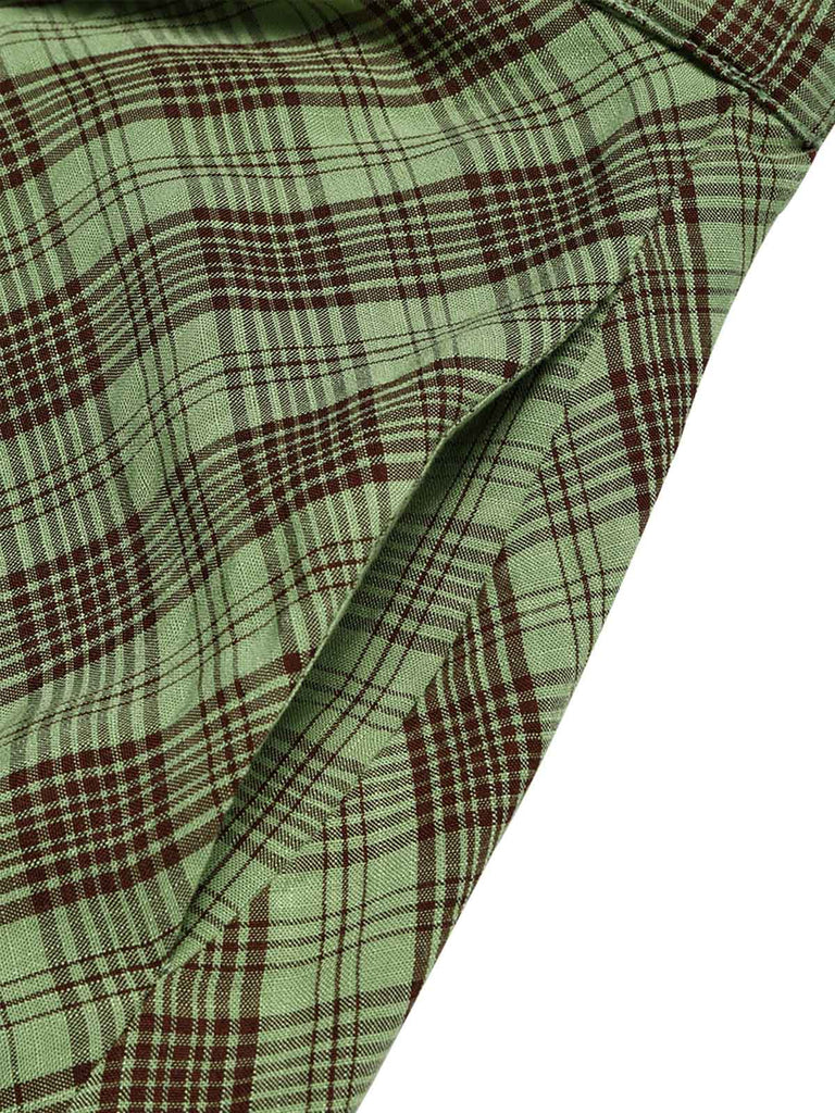 Lake Green 1940s Plaid Vintage Classic Skirt 5