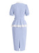 [Pre-Sale] Light Blue 1940s Lace V Neck Two Piece Set 4
