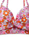 This 2PCS Multicolor 1950s Cartoon Floral Bikini Set & Cover-Up carries 1950s vacation dreams in every stitch