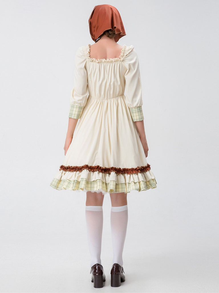 2PCS Multicolor 1950s Oktoberfest Puff Sleeves Dress — the kind of 1950s dress that makes strangers smile