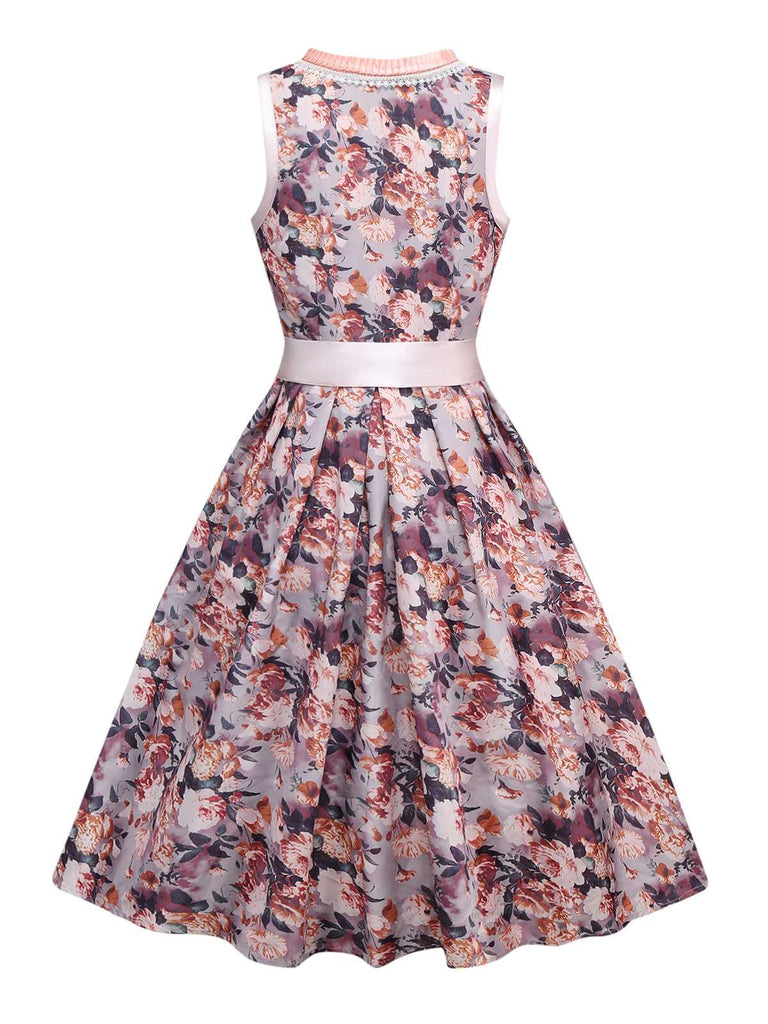 2PCS Multicolor 1950s Floral Dirndl Dress & Apron - vintage dress, retro fashion, rockabilly
