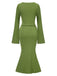 2PCS Olive Green 1930s V-Neck Top & Mermaid Skirt — 1930s elegance she can wear anywhere