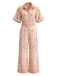 2PCS Orange 1930s Tropical Blouse & Belted Pants: beautiful vintage blouse, retro top, classic style with timeless appeal
