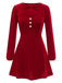 2PCS Red 1950s Velvet Straps Dress & Short Coat - vintage dress, retro fashion, rockabilly