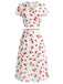 2PCS Red 1960s Cherry V-Neck Crop Top & Skirt - vintage skirt, retro style for vintage lovers