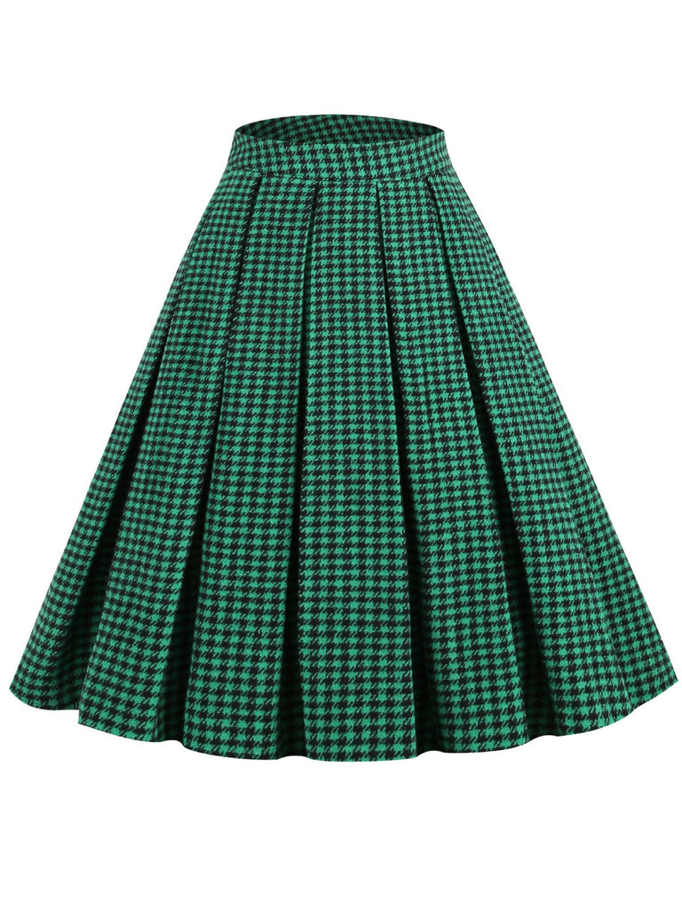 2PCS Retro Plaid Blazer & Panel Skirt — 1950s style that speaks before she does