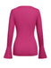 2PCS Rose Red 1970s Heart Cutout Sweater & Solid Skirt — because 1970s glamour deserves an encore