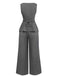 2PCS Solid 1940s Sleeveless Top & Wide-Leg Pants - vintage fashion, retro style