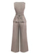 2PCS Solid 1940s Sleeveless Top & Wide-Leg Pants - vintage fashion, retro style