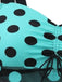2PCS Turquoise 1980s Polka Dot Mesh Tankini Set | vintage fashion, retro style, classic elegance - perfect for retro fashion enthusiasts