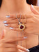 2PCS Vintage Rhinestone Heart-Shaped Ruby & Sword Necklace - vintage fashion, retro style