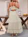 2PCS White 1930s Chiffon Cami & Ruffled Long Skirt - vintage skirt, retro style, pure white