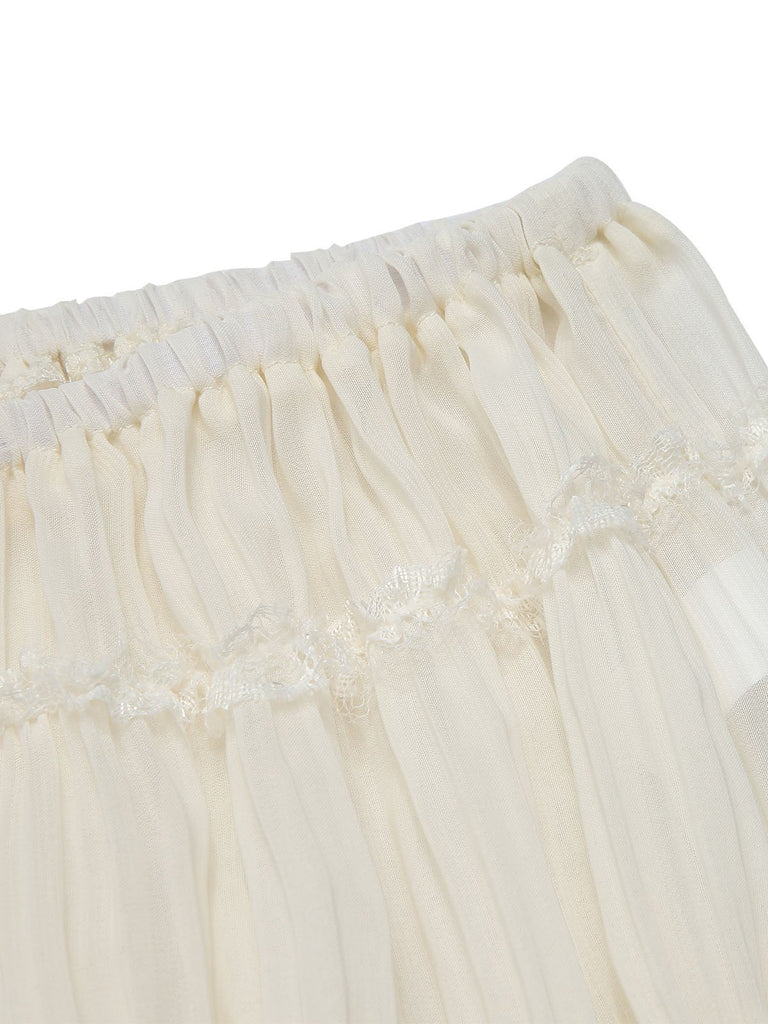 2PCS White 1970s Wrinkle Halter Backless Top & Skirts, vintage skirt, retro style - perfect for women who love vintage and retro fashion