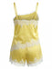 Yellow 1950s Lace Spaghetti Strap 2PCS