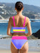 3PCS 1950s Contrast Color Zigzag Trim Tankini Set & Cover-Up - vintage fashion, retro style, classic elegance for vintage lovers