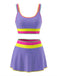 3PCS 1950s Contrast Color Zigzag Trim Tankini Set & Cover-Up - vintage fashion, retro style, classic elegance for vintage lovers
