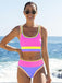 3PCS 1950s Contrast Color Zigzag Trim Tankini Set & Cover-Up, vintage fashion, retro style - perfect for women who love vintage and retro fashion