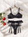 3PCS 1950s Satin Garter Belt Lingerie Sets - vintage fashion, retro style