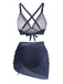 3PCS 1950s Solid Metal Button Bikini Set | vintage swimwear, retro swimsuit, pin-up style - perfect for retro fashion enthusiasts