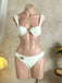 3PCS 1950s Solid Metal Sun Chain Accent Bikini Set & Cover-Up | vintage swimwear, retro swimsuit, pin-up style - perfect for retro fashion enthusiasts