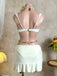 3PCS 1950s Solid Metal Sun Chain Accent Bikini Set & Cover-Up - vintage swimwear, retro swimsuit, pin-up style for vintage lovers